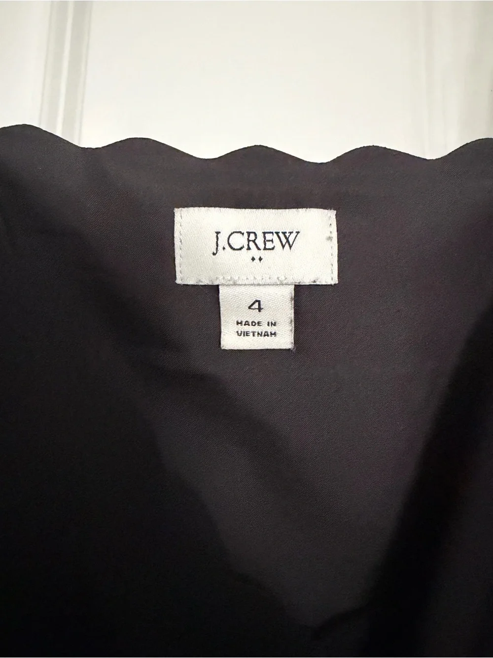 J. Crew Black Scallop-Edge Spaghetti Strap Camisole
